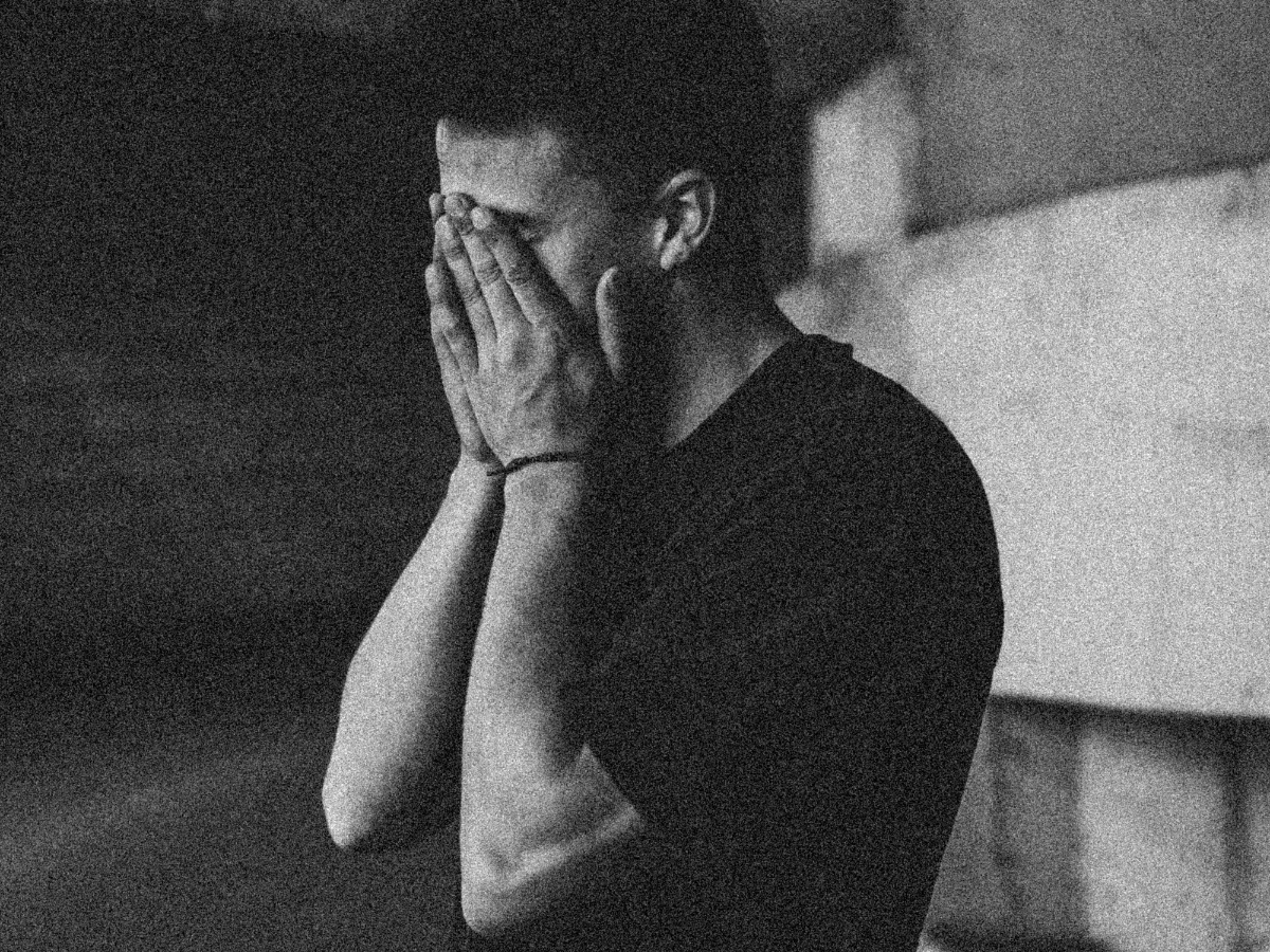 a stressed man after a car accident
